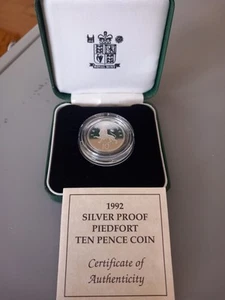 1992 Silver Piedfort Ten Pence Coin 10p - Picture 1 of 3