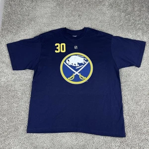 Buffalo Sabres Shirt Uomo XL Blu Navy NHL Hockey Ryan Miller 30 T-Shirt Reebok - Foto 1 di 11
