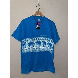 Camisa De Colección Jackson Hole Estilos de Vida Oso Arte Animal Obra Camiseta Azul 1988 L - Imagen 1 de 13