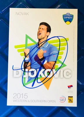 NOVAK DJOKOVIC PSA Authenticated Autographed 5x7 Promo Card W&S Open BEAUTY!!!! - Image 1 of 3