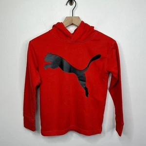 Puma Juvenil Talla Pequeña Rojo Negro Suave Acogedor Pullover Polar Sudadera con Capucha - Imagen 1 de 6
