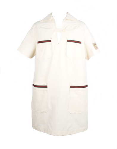 Abito manica corta Gucci con dettagli logo web 71119668