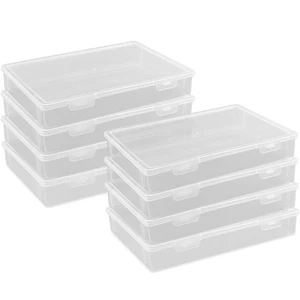 Clear Plastic Storage Boxes, 8 Pack Mini Storage Containers with Hinged Lid (... - Bild 1 von 7