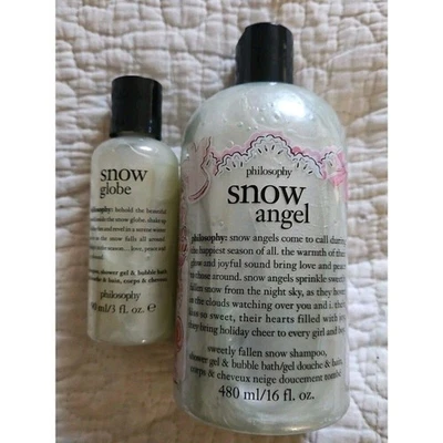 LOTE 2 Philosophy Snow Angel 16oz, Snow Globe 3oz, Champú Gel de Ducha Foto 1 de 2