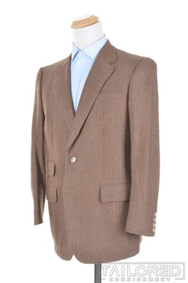 Blazer Abrigo Deportivo Dunhill Vintage De Colección Marrón Cuadros Cachemira Tweed - 42 R Foto 1 de 4