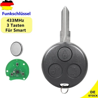 Auto Funk Schlüssel Fernbedienung 433MHZ für SMART 450 Fortwo Cabrio City Coupe - Bild 1 von 4