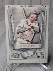 2021 Topps Allen & Ginter #HH-4 Babe Ruth Historical Hits - Picture 1 of 3