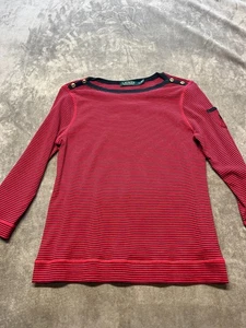 Lauren Ralph Lauren Langarm Hemd rot schwarz gestreift XL - Bild 1 von 5