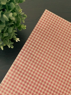 BURGUNDY GINGHAM on KRAFT Design Tissue Paper Sheet Choose Size & Package Amount - Image 1 of 4