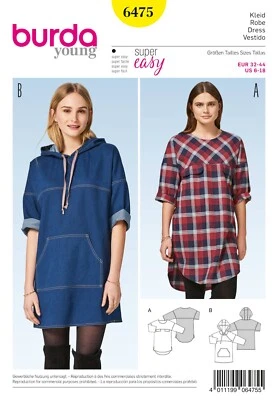 BURDA 6475 - MISSES DRESSES Sewing Pattern Size 8 - 18 Skill: SUPER EASY - Image 1 of 4