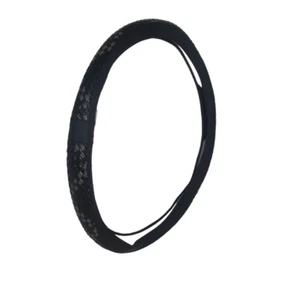 Black w/ Gray 45cm Eco Leather Steering Wheel Cover for DAF XF 105 XF 106 trucks - Afbeelding 1 van 3