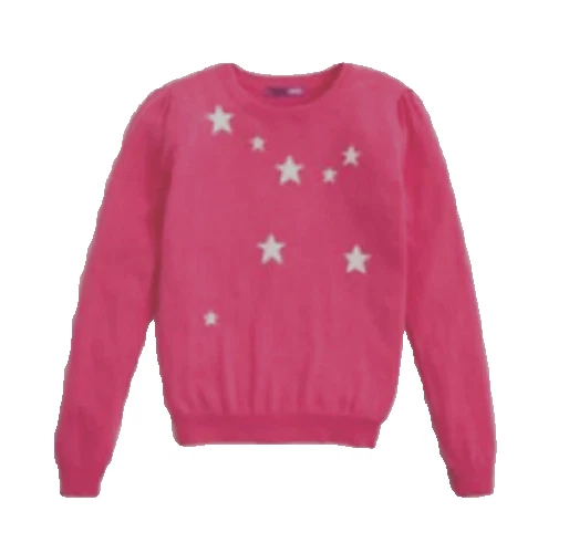 Aqua girls' long sleeve sweater star pattern, hot pink, Size 2 - Image 1 of 1