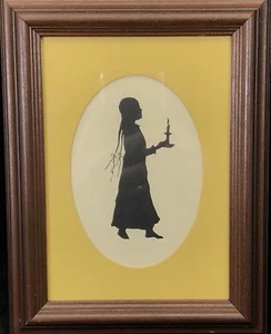 Starr Ayers ragazza con candela sagoma arte opaca e incorniciata 7"L x 8 3/4"T NC - Foto 1 di 4