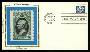 $5.00 DEPT STATE OFFICIAL BALD EAGLE 1983 COLORANO SILK CACHET #O133 $5 FDC UNAD - Picture 1 of 1