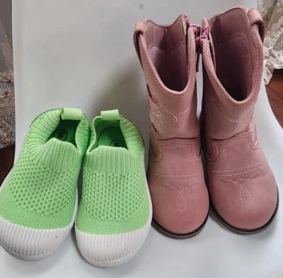 Zapatos y botas para niñas pequeñas talla 5, paquete de 2 pares Foto 1 de 4