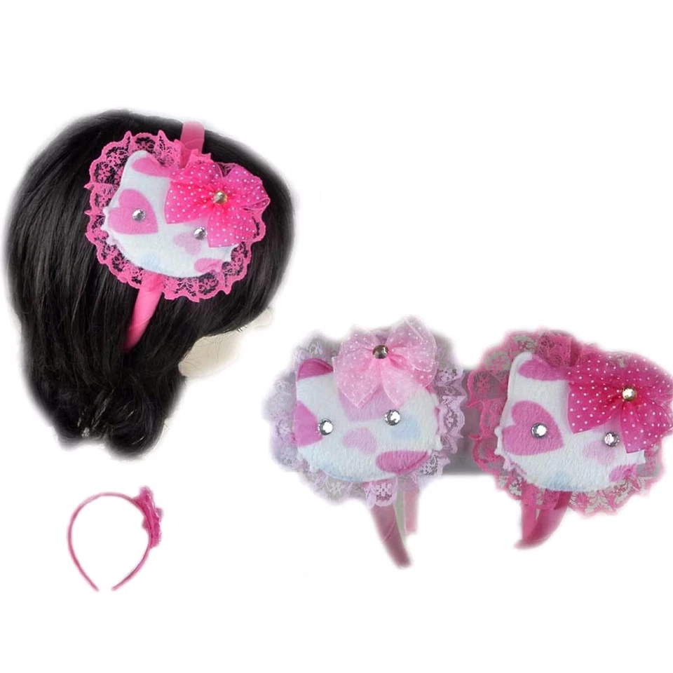 Lote de 6 clips de horquilla envolventes diadema de encaje para gatos y niñas Foto 1 de 3