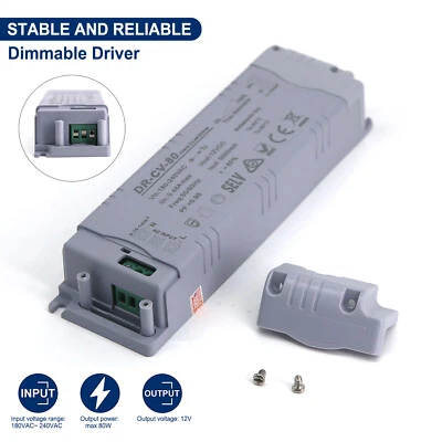 240V AC to 12V DC TRIAC Dimmable LED Driver IP44 Power Supply Transformer PSU AU - Image 1 of 4
