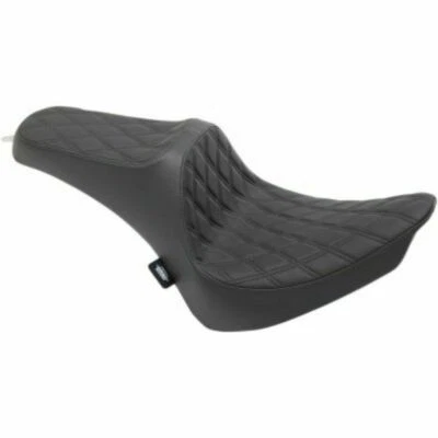 Drag Predator III Seat Black Double Diamond Stitch Harley Softail Fat Boy - Image 1 of 3