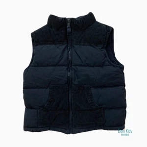 Gymboree Boys Jacket SZ S 5-6 Black Puffer Vest Sleeveless Fleece-Lined - Picture 1 of 2