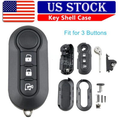 Smart Key Fob Carcasa Carcasa Control Remoto Coche para Fiat 500 Blade 2012 2013 2014 2015 Sin Cortar Foto 1 de 4