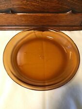 Vintage ANCHOR HOCKING Fire King AMBER GLASS PIE DISH 9 inch #460 