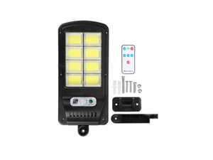 Faro Lampione Stradale con Pannello Solare e Sensore Movimento 160 led cob - Foto 1 di 3