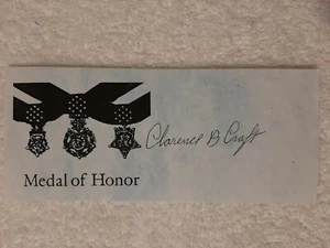 SIGNED MEDAL OF HONOR WWII Hen Hill Okinawa, Clarence B Craft Fayetteville Ar - Picture 1 of 3