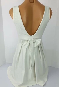MOONLIGHT White Formal Dress Rhinestone Pearl Collar A Line Fit Flare Medium $95 - Picture 1 of 6