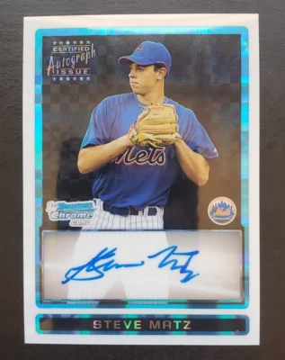 Bowman Chrome Draft 2009 Steven Matz 1st Bowman X-Fractor automático 221/225 Mets Foto 1 de 3