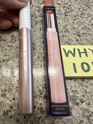 Crema labial jugosa Tarte Maracuyá en ROSA MELOCOTÓN 0,07 oz/2 g TAMAÑO COMPLETO CAJA SELLADA Foto 1 de 4