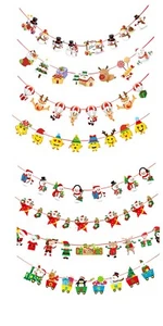 Merry Christmas Bunting Garland Banner Hanging  Home 3 PCS Decoration Flag Party - Picture 1 of 9