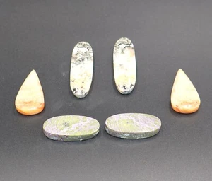 Natural Gemstone Multi Cabochon 3 Pair 102.45 Cts Loose Gemstone Cabochon - Picture 1 of 4