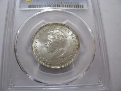 1927 Florin Silver Canberra Coin 4 Steps Australia Graded PCGS MS62 Uncirculated - image 1 of 4