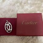 [Japan Used Necklace] Cartier 2C Silver Color Logo Charm/Pendant