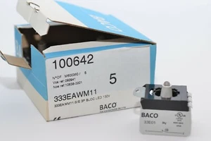 Kontaktelement mit 3-fach Adapter von BACO 333EAWM11, NO + LED + NC, weiß, 130 V - Picture 1 of 6