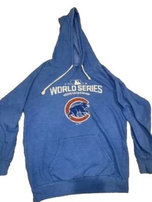 2016 World Series Chicago Cubs Hoodie - Size Médium M - Blue Majestic Threads - Image 1 of 4