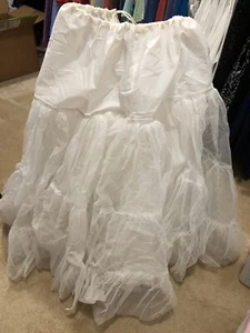 Vintage Draw String Crinoline Layered Wedding Skirt Slip Costume - Picture 1 of 5