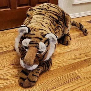 60" 1989 Elegante By Dakin Jumbo Bengal Tiger Plush Stuffed Animal Extra Large - Picture 1 of 11
