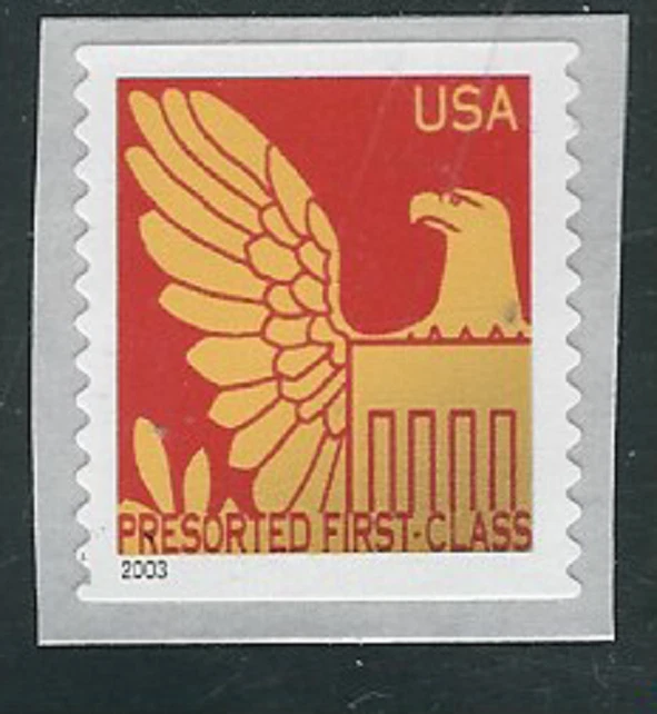 Scott # 3800...(25) Cent... Eagle (2003)...Red & Gold...2 Stamps - Image 1 of 1