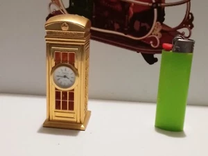 Clock Miniature - Focus Telephone Booth Quartz Movement - Picture 1 of 6