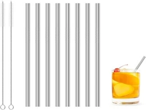 Short Metal Straws for Cocktails,Small Reusable Straws for Kids,Mini Cocktail o - Picture 1 of 7