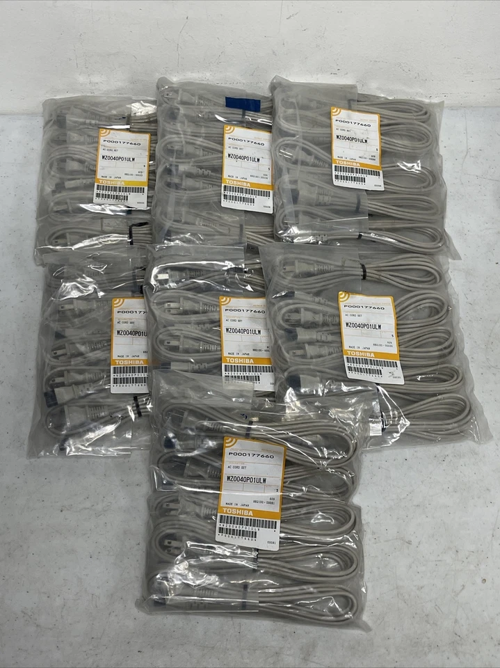 39 Pieces of Toshiba OEM Genuine AC Cord P000177660 WZ0040P01ULW Made in Japan - Image 1 of 4