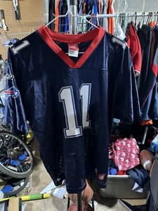 Drew Bledsoe Bills 11 Jersey Youth XL Blue Reebok On Field - Picture 1 of 12