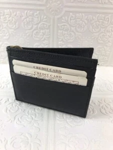 East West Mens Genuine Leather Credit Card/Cash Holder with ID Window - Picture 1 of 4