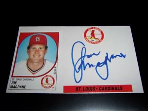 Tarjeta indexada autografiada por Joe Magrane St Louis Cardinals P con autenticación de pase - Imagen 1 de 1
