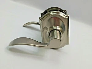 SCHLAGE F10ACC619 CAM Passage Door Lever Decorative Camelot Trim Satin Nickel - Picture 1 of 8