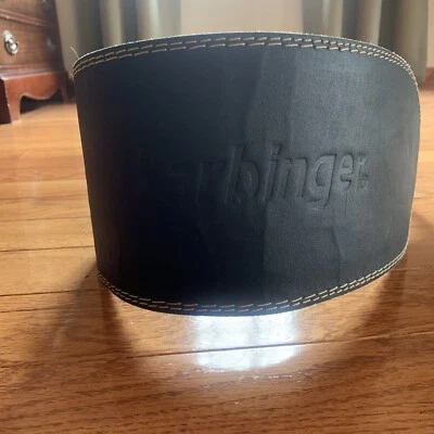 Harbinger 6" Talla L Acolchado Cuero Acero Doble Hebilla Pin Cinturón de Levantamiento de Pesas Foto 1 de 4