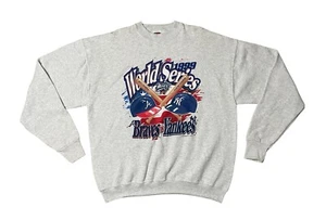 VTG Yankees Vs Braves Men’s XL Sweatshirt Crewneck Gray Mlb Logo Athletic 1999 - Picture 1 of 7