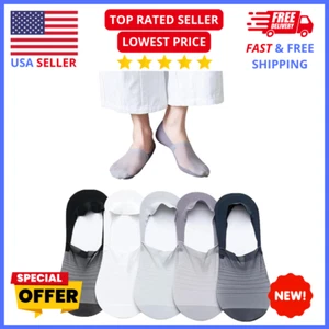 Ice Silk No Show Socken (5 Paar): unsichtbar, atmungsaktiv & rutschfest für flache Schuhe - Bild 1 von 7