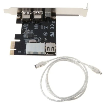 PCIe Firewire Card PCI-E X1 to IEEE 1394 3X 6Pin & 1x 4Pin for w/Low Profile Bra - Image 1 of 4
